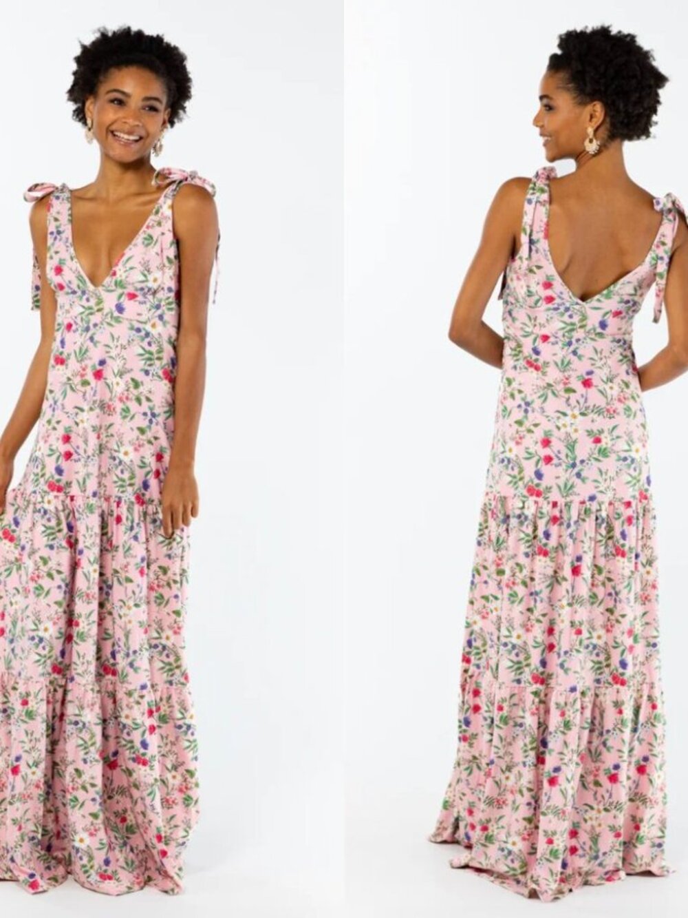 NWOT Smith & Quinn Pink Lovers Garden Floral Clementine Tiered Maxi Dress